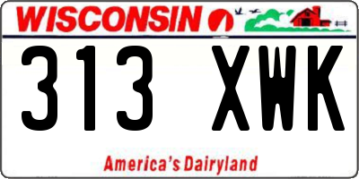 WI license plate 313XWK
