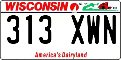 WI license plate 313XWN