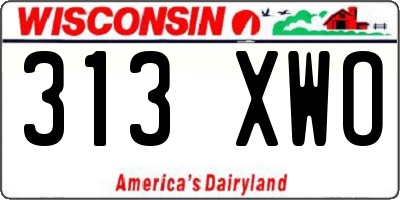 WI license plate 313XWO