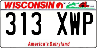 WI license plate 313XWP