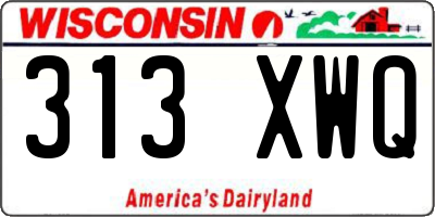 WI license plate 313XWQ