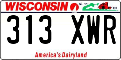 WI license plate 313XWR