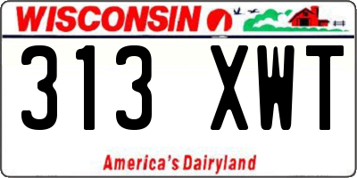 WI license plate 313XWT