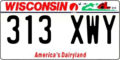 WI license plate 313XWY