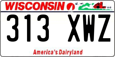 WI license plate 313XWZ