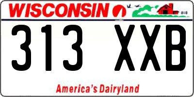 WI license plate 313XXB