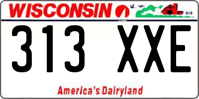 WI license plate 313XXE