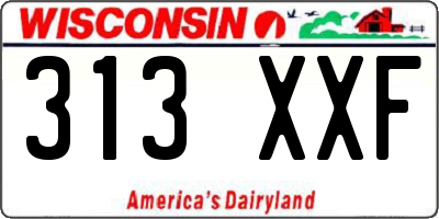 WI license plate 313XXF