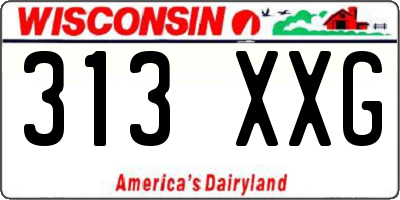 WI license plate 313XXG