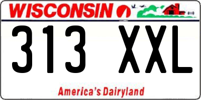 WI license plate 313XXL