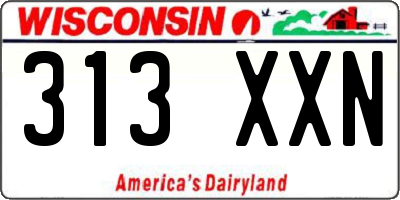 WI license plate 313XXN
