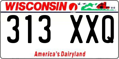 WI license plate 313XXQ