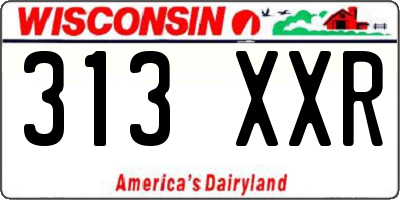 WI license plate 313XXR