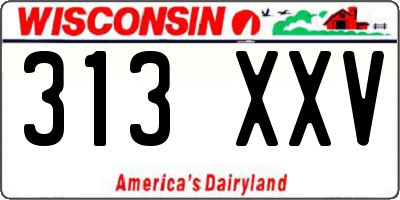 WI license plate 313XXV