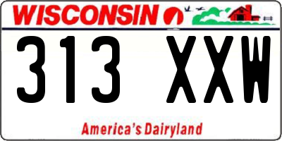 WI license plate 313XXW