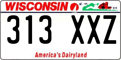 WI license plate 313XXZ