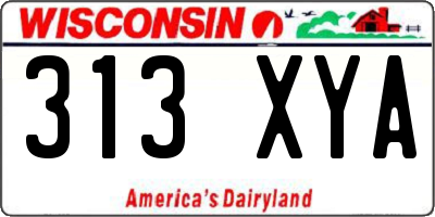 WI license plate 313XYA