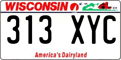 WI license plate 313XYC
