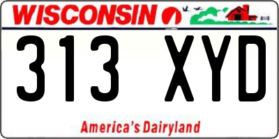 WI license plate 313XYD