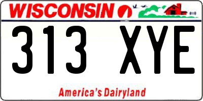 WI license plate 313XYE