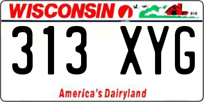 WI license plate 313XYG