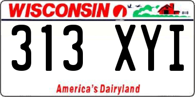 WI license plate 313XYI