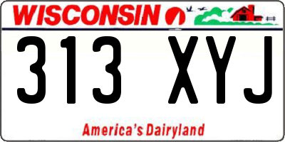 WI license plate 313XYJ