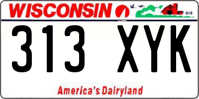 WI license plate 313XYK