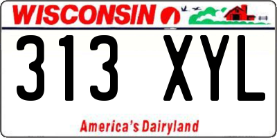 WI license plate 313XYL