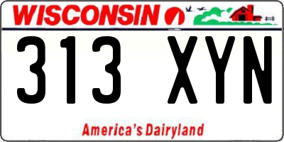 WI license plate 313XYN