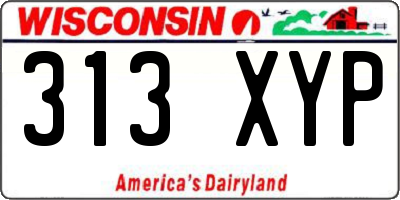 WI license plate 313XYP