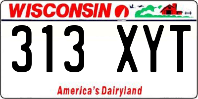 WI license plate 313XYT