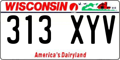 WI license plate 313XYV