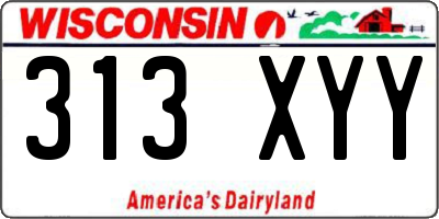 WI license plate 313XYY