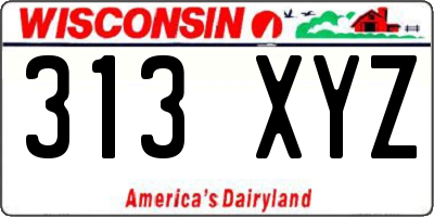 WI license plate 313XYZ