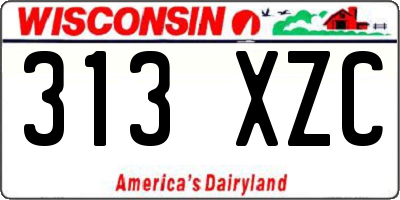 WI license plate 313XZC