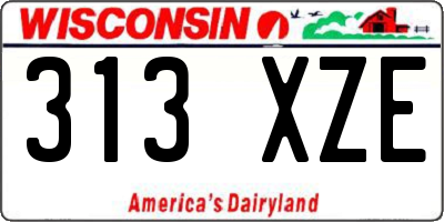 WI license plate 313XZE