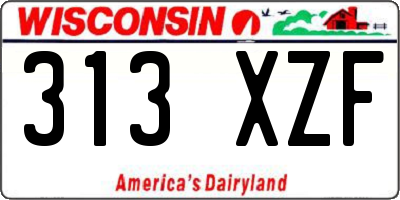 WI license plate 313XZF