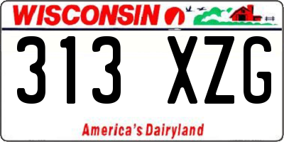 WI license plate 313XZG