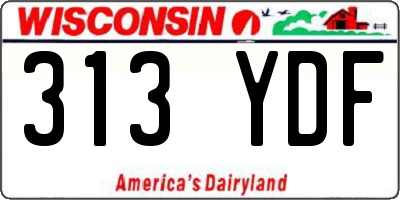 WI license plate 313YDF