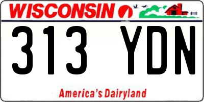 WI license plate 313YDN