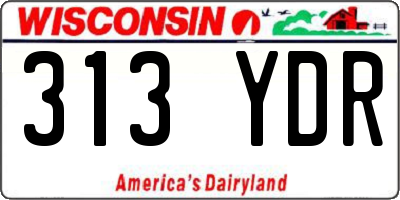 WI license plate 313YDR