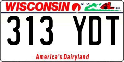 WI license plate 313YDT