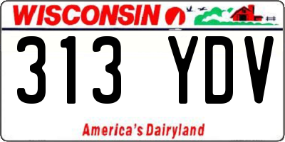 WI license plate 313YDV