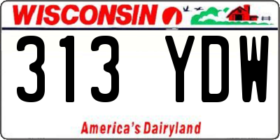 WI license plate 313YDW
