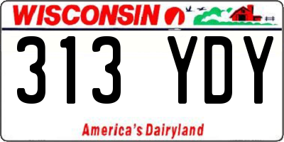 WI license plate 313YDY