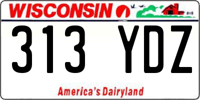 WI license plate 313YDZ