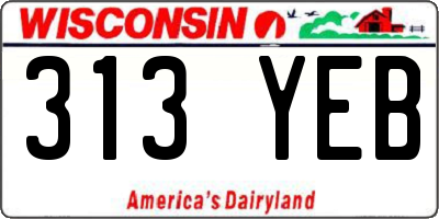 WI license plate 313YEB