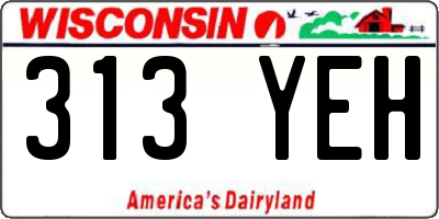 WI license plate 313YEH