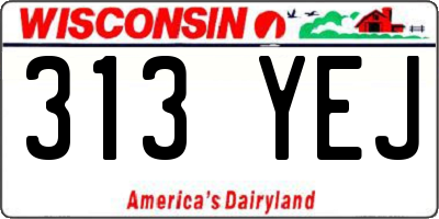 WI license plate 313YEJ